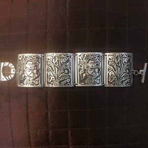 Vintage Bracelet- Pewter Frida Kahlo - Mexican